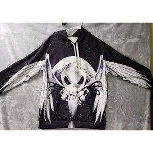 Nightmare Before Christmas Pull over Hoodie Size 2XL-3XL Skeleton Halloween EUC